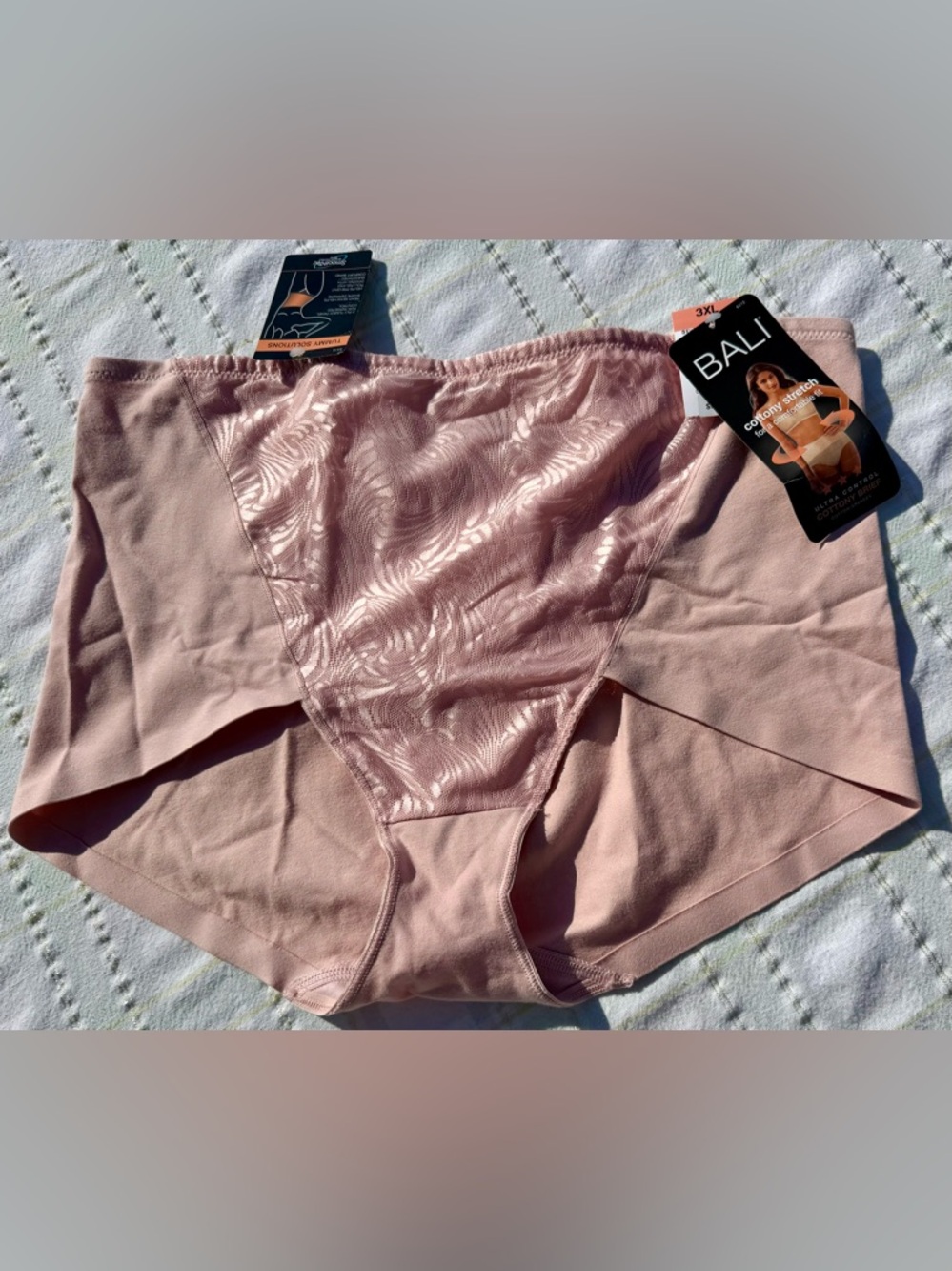 Bali Blush Pink High-Waist Shaping Brief with Lace Panel